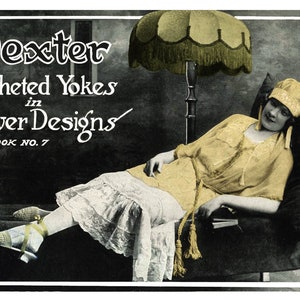Dexter's Crochet Yoke Patterns #7 c.1918 Vintage Intim Spitze Spitzenmuster (PDF Download)