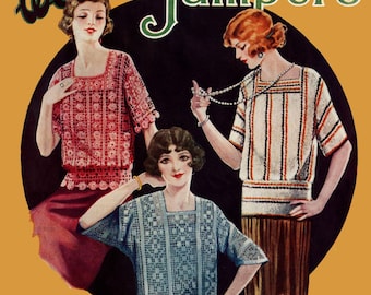 Weldon's 6D #85 c.1920s Vintage Crochet Sweater Patterns for Women Jumpers and Blouses eBook (PDF Download)