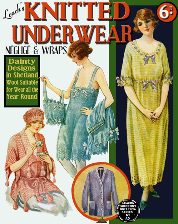 6D 15 de Leach c. 1920 Patrones vintage de tejido y crochet para ropa interior neglige y envolturas Descarga digital de libros electronicos en PDF Etsy Mexico