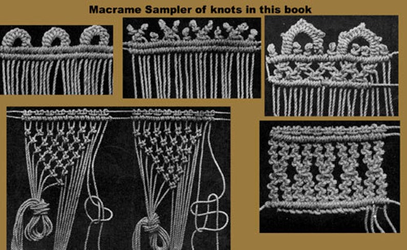 Macrame Sampler Vintage Macrame Knotwork Instruction Book: Priscilla, 1923 (PDF Ebook ...