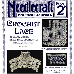 Needlecraft Practical Journal #88 c.1910 (PDF - Ebook - Digital Download) Crochet Lace Collars, Edgings and Yokes