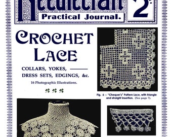 Needlecraft Practical Journal #88 c.1910 (PDF - Ebook - Digital Download) Crochet Lace Collars, Edgings and Yokes