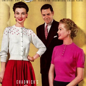1950's Women's Fashions Patterns in Knitting & Crochet - Spool Cotton #506 c.1954 (PDF eBook Digital Download)