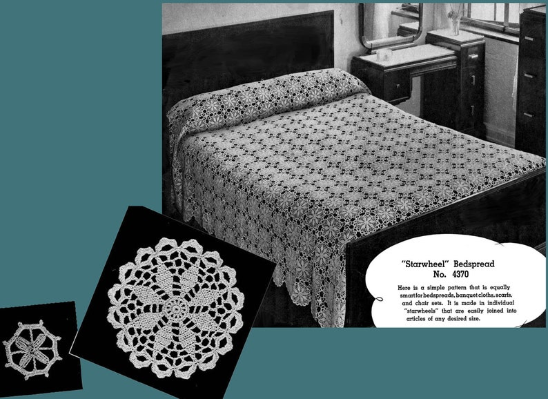 Vintage Lacy Crochet Patterns: Bedspreads, Doilies, Luncheon Sets (PDF ...