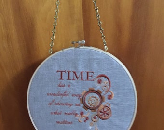 Embroidery Hoop Art: Inspirational Message - TIME