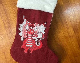 Christmas Stocking: Peppermint Stick Dragon