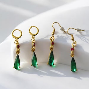 Elegant Cosplay Gold Earrings/ Anime Unisex Earrings/  Dangle Drop Earrings/ Anime Jewelry/ For Gift...