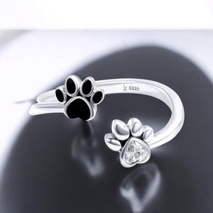 925 Sterling Silver Cute Cat Paw Rings/ Adjustable Cat Paw Rings/ 2 Different Style Cat Paw Rings/ For Gift...