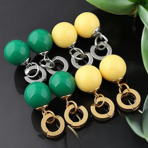 Elegant Anime Unisex Dangle Drop Earrings/Green Or Yellow Anime Earrings/Silver Or Gold Anime Dangle Drop Earrings/For Her/For Him/ For Gift