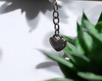1 Pcs Silver Anime Earrings/ Heart Unisex Silver Earrings/ Dangle Drop Earrings/ Anime Cosplay Jewelry/ For Him/ For Her/ For Gift...