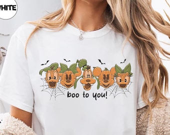 Boo to you Mickey and friends Halloween shirt pumpkin Disney fall matching family tee not so scary Disney trip shirt spooky season outfit