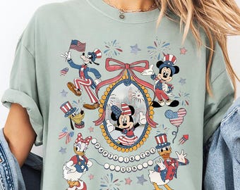 Disney 4 juli shirt Mickey en vrienden USA T-shirt retro patriottische coquette Disneyland shirt Minnie Donald Daisy Goofy Amerika T-shirt