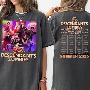 World Tour 2025 shirt retro descendants zombies Disney the rise of red concert tee summer music festival Epcot comfort colors matching trip