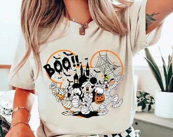 Disney Boo Halloween-T-Shirt Micky nicht so beängstigend Halloween-Party-T-Shirt Familie passendes Disney-Halloween-T-Shirt Micky Boo-Geschenk-Shirt für Disney-Reise