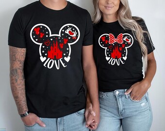 Couples Love Disney Mickey Minnie Lover Valentines Day T-Shirt, Valentines Day Sweatshirt, Valentines T-Shirt, Disneyland Trip Sweatshirt