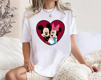 Heart Love You Mickey Minnie Disney Valentines Day T-Shirt, Valentines Day Sweatshirt, Valentines T-Shirt, Disneyland Valentine Day