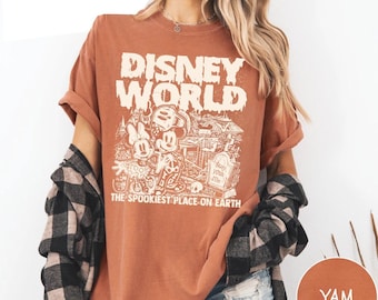 Micky und Minnie Skelett Halloween Shirt Disney World Retro Halloween T-Shirt Disney Halloween Party Sweatshirt Gespenstische Park Shirt Geschenk