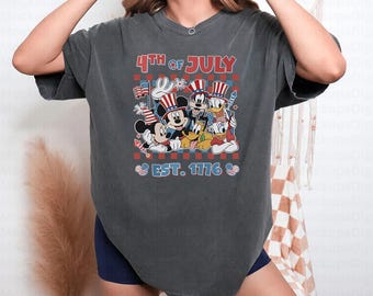 4 juli Disney shirt Mickey en vrienden EST 1776 patriottische familie bijpassende Tee Goofy Minnie Donald Daisy Pluto USA Independence Day Tee