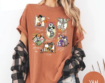 Camiseta assustadora da Disney, camiseta para festa de Halloween, camiseta retrô Mickey e seus amigos, moletom de Halloween em cores confortáveis, camiseta para grupo de viagem da Disney, presente