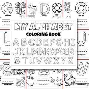 26 ABC Phonics Tracing Worksheets, Preschool-Kindergarten Handwriting and Phonics