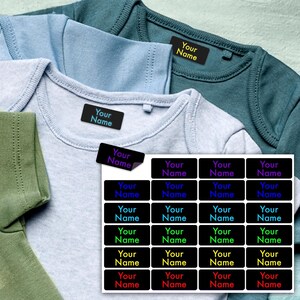 120 personalisierte wasserdichte Namensetiketten - Zum Drücken und Aufkleben langlebige ID-Etiketten für Schule, Lager, Kindertagesstätte, Sport & Reisen - spülmaschinenfest