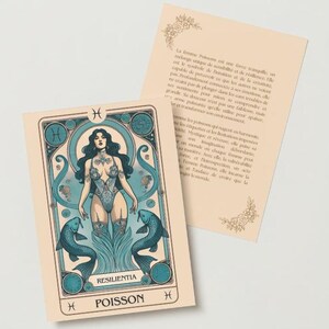 Carte signe Astrologique Poisson version Féministe
