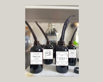 Vanilla Extract Bottle Labels | Printable DIY Gift Tags (Instant Download)