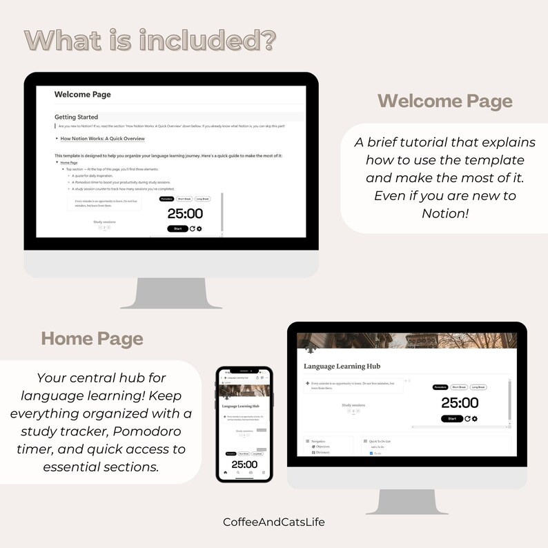 Notion Language Learning Template, Language Hub, Study Planner Template ...
