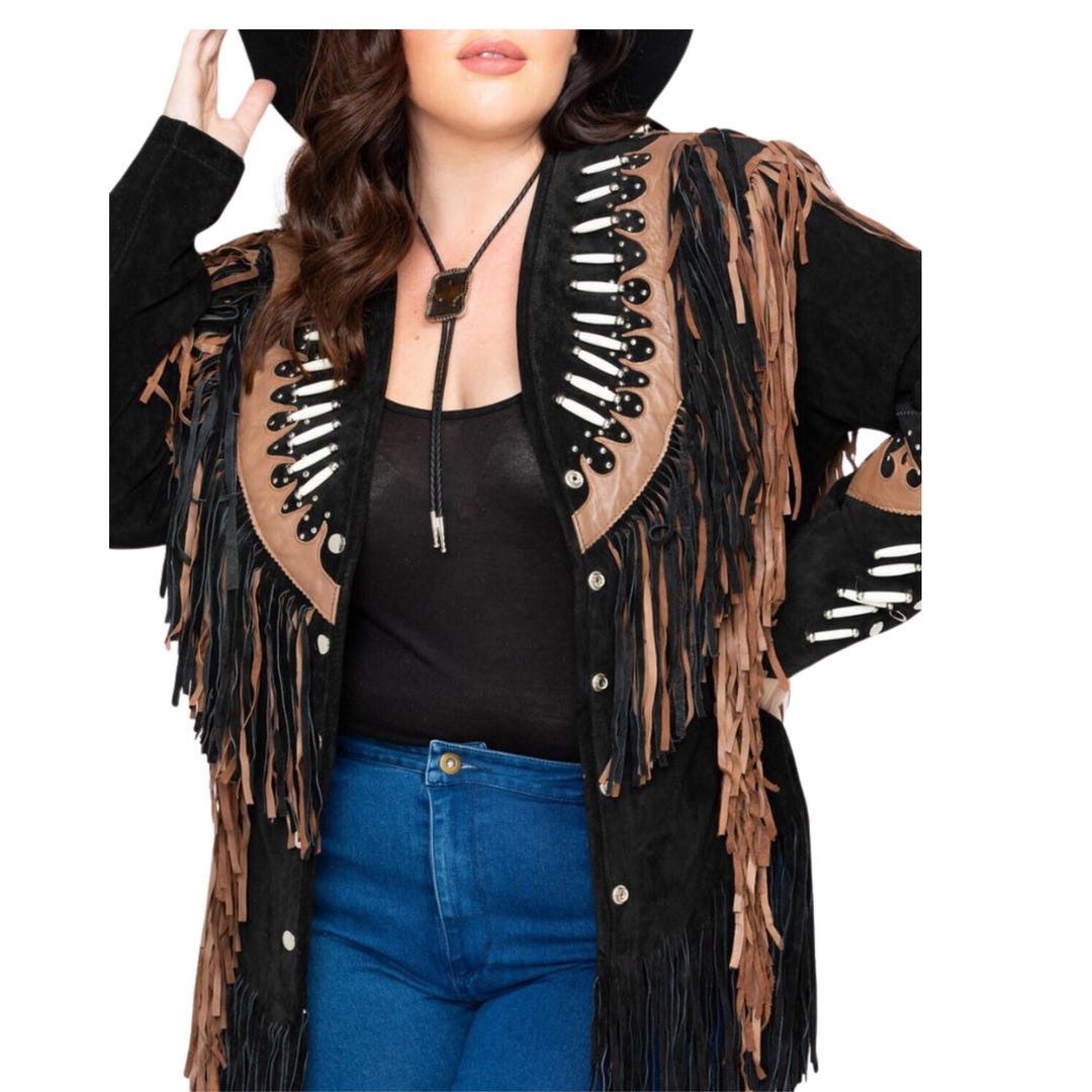 If She Wants A Cowboy Embroidered Suede Jacket