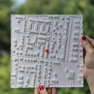 Personalized framed city map | Your special place as a 3D keepsake | Gift for couples 20x20 Ohne Rahmen