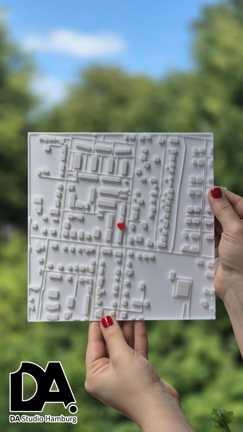 Personalized framed city map | Your special place as a 3D keepsake | Gift for couples 20x20 Ohne Rahmen