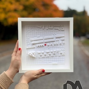 Personalized framed city map | Your special place as a 3D keepsake | Gift for couples 27x27 Weiß Rahmen
