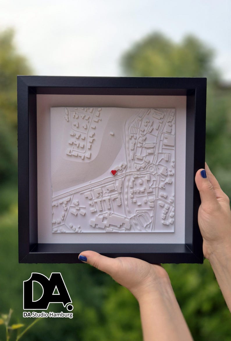 Personalized framed city map | Your special place as a 3D keepsake | Gift for couples image 9