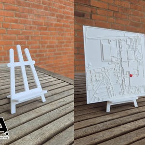 Personalized framed city map | Your special place as a 3D keepsake | Gift for couples 20x20 + Staffelei