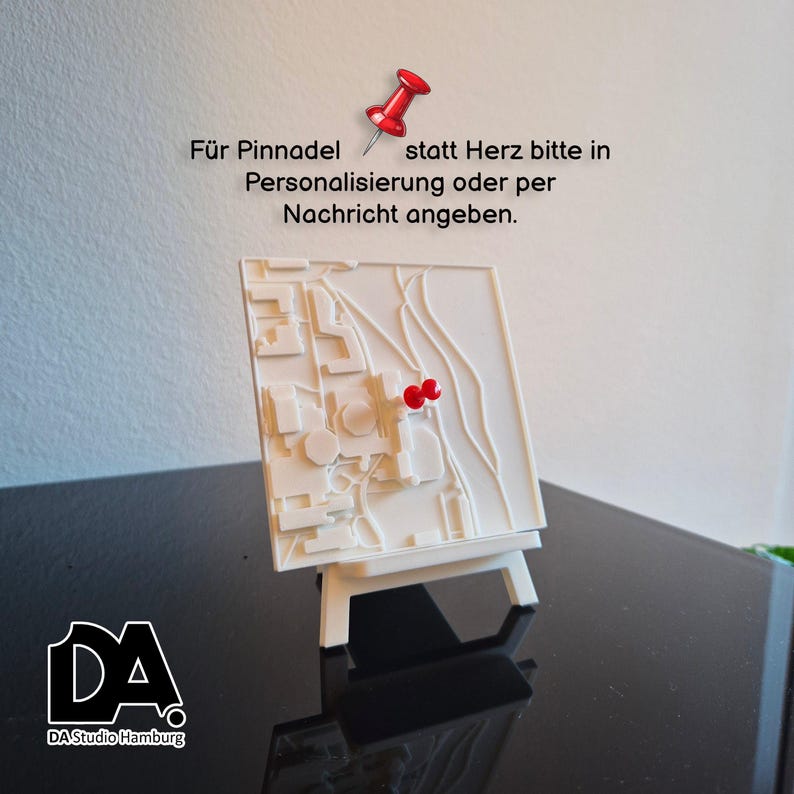 Personalized framed city map | Your special place as a 3D keepsake | Gift for couples 10x10 + Staffelei