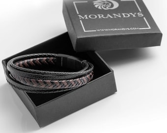 Morandys Braided Leather Bracelet with Magnetic Clasp