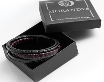 Braided Leather Men's Bracelet with Magnetic Clasp