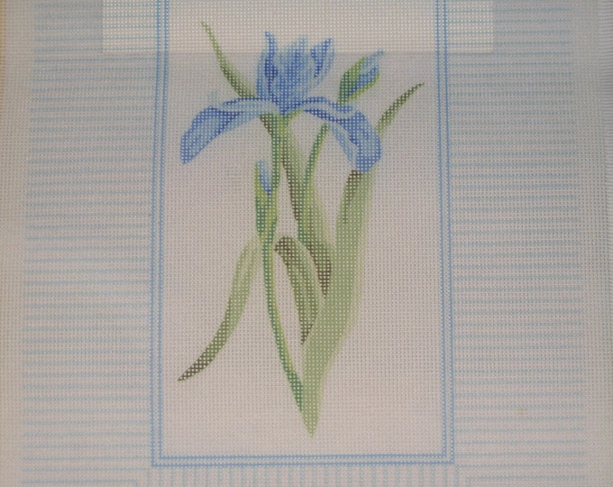 Destash Needlepoint Canvas Blue Iris Etsy