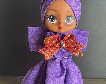 Muñecas afroamericanas con vestidos de muñeca hechos a mano con estampados africanos - Tienda propiedad de negros, regalos para niñas negras