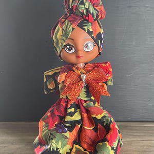 Muñecas afroamericanas con vestidos de muñeca hechos a mano con estampados africanos - Tienda propiedad de negros, regalos para niñas negras