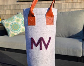 Wein Geschenk Tasche mit Griffen, Wollgetränketasche, Martha's Weinberg Souvenir, Urlaubserinnerungen