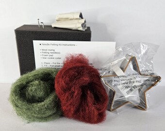 Kit per infeltrimento ad ago per lavori artistici fai-da-te in lana. Scatola per principianti, strumenti completi per infeltrire.