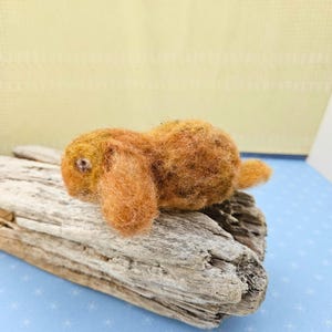 Tiny felted bunny, mini lop wool rabbit sculpture, needle felted animal, handmade woolen bunny rabbit, woodland creature, forest friend