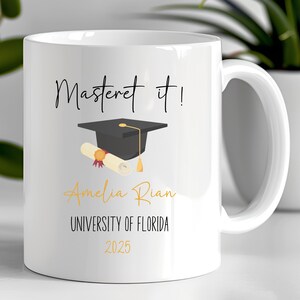 Mba Graduation Gift, Personalized Gift for College Graduation, Masters Degree Mug, Graduation Mug for Masters, Mastered It 2025 Mug