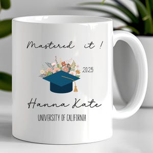 Personalized Graduation Mug, Mastered It 2025 Mug, Masters Degree Gift, Graduation Gift For Her, MBA Gift Mug, Masters Graduation