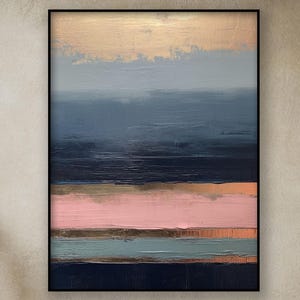 Pink, Blue, 100% Hand Painted , Abstract Oil Painting, Textured Canvas Art, Living Room Wall Decor, Acrylic Painting for Home Or Office
