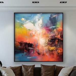 Vibrant Abstract Art, 100% Hand Painted, Abstract Oil Painting, Textured Canvas Art, Living Room Wall Decor, Acrylic Painting For Office
