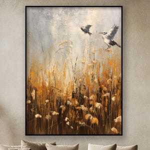 Golden Wheat Field, 100% Hand Painted , Abstract Oil Painting, Natural, Textured Canvas Art, Living Room Wall Decor, Acrylic Painting