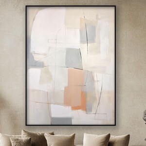 Neutral Geometric Wall Art, 100% Hand Painted, Abstract Oil Painting, Textured Canvas Art, Living Room Wall Decor, Acrylic Painting
