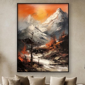 Mountains, 100% Hand Painted , Abstract Oil Painting, Textured Canvas Art, Living Room Wall Decor, Acrylic Painting for Home Or Office